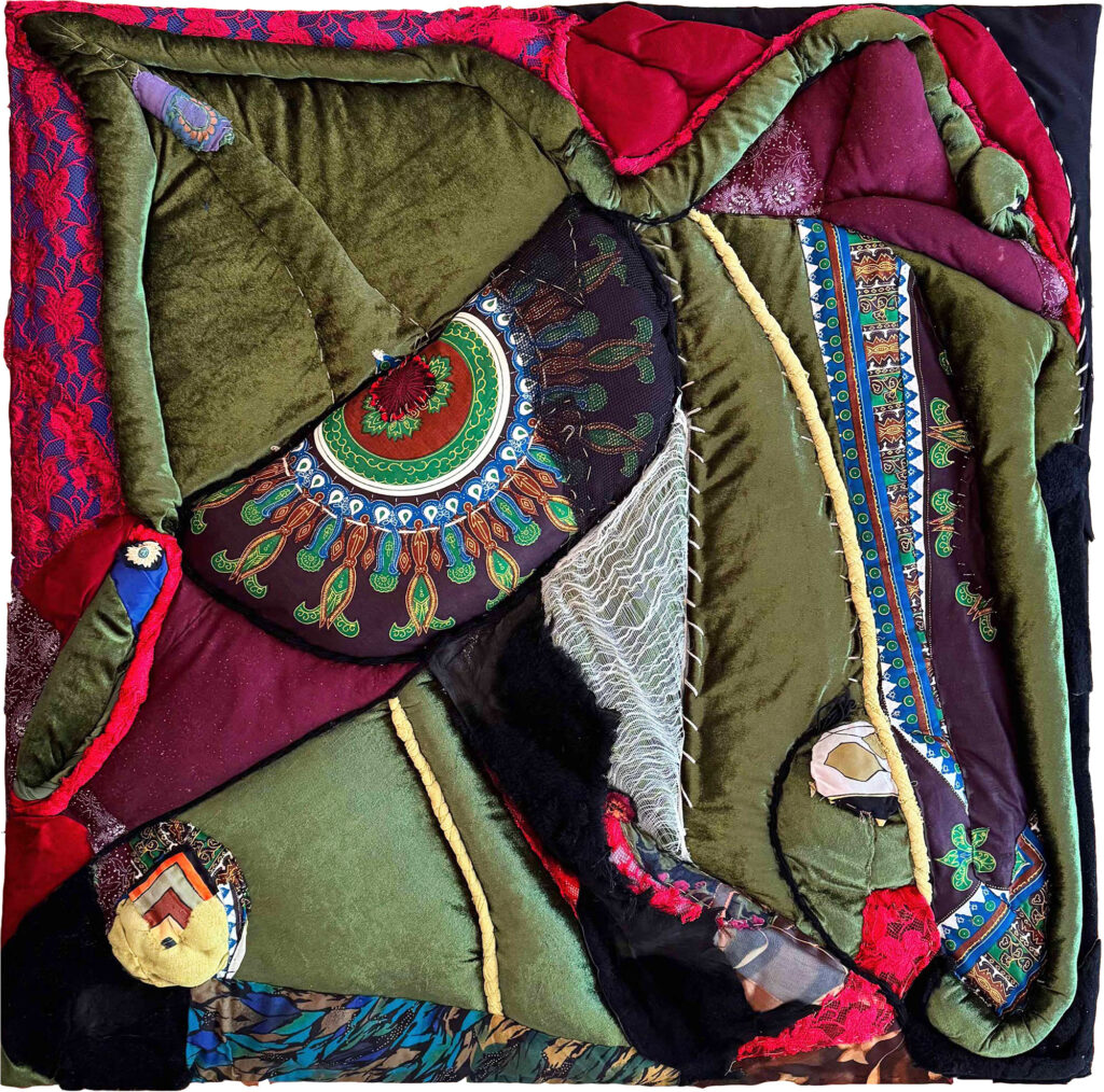 Margaret Whyte, Ascensor, 2006, Tela, bordado e hilo, 108 x 108 cm