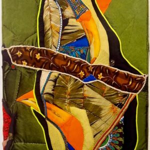 Margaret Whyte, Ascensor, 2006, Tela, bordado e hilo, 230 x 150 cm